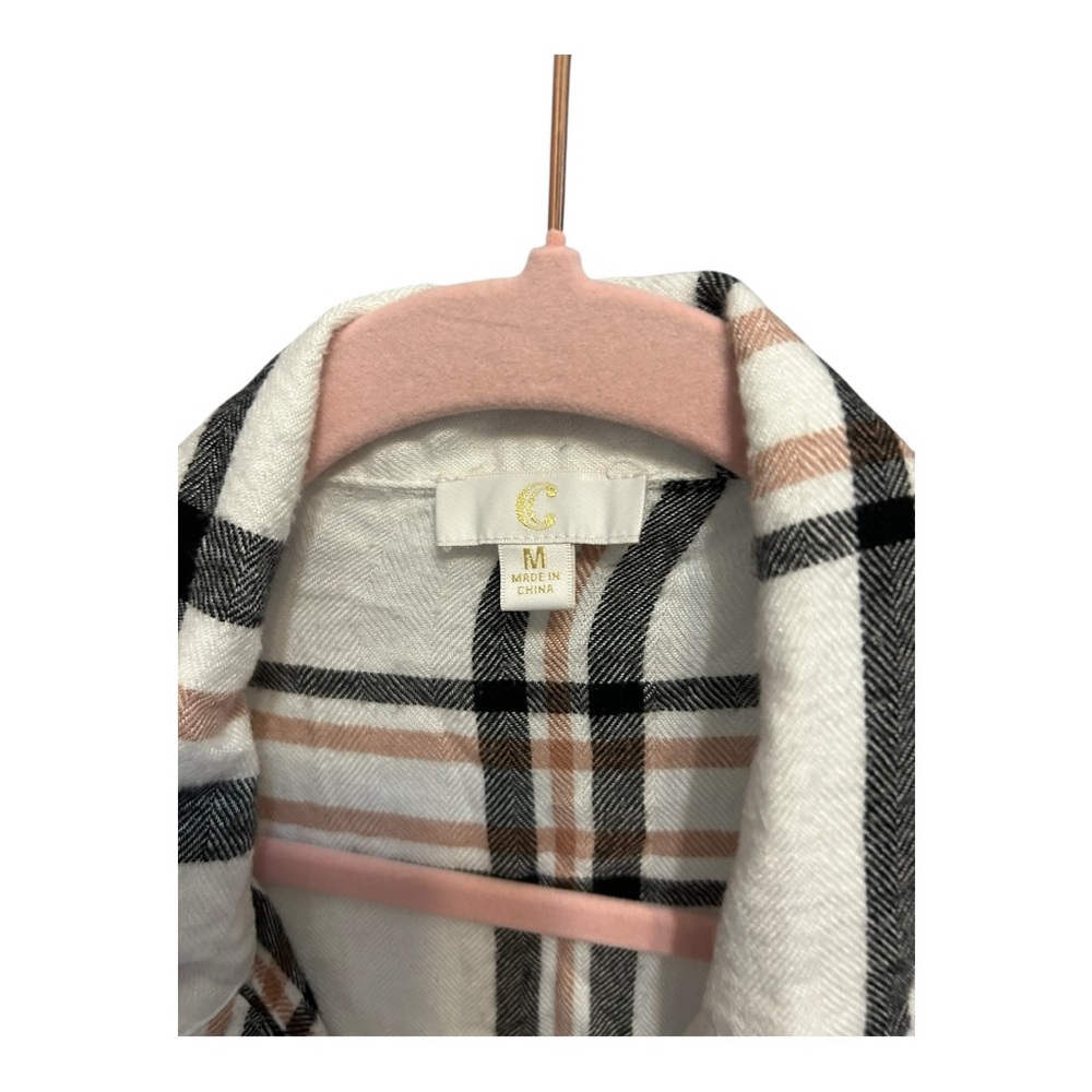 Charming Charlie White and Black Plaid Tunic - Picture 2 of 7
